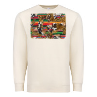 Sandshell western serape cowhide and leopard background Premium Sweatshirt - Artiststas