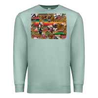 Seafoam western serape cowhide and leopard background Premium Sweatshirt - Artiststas