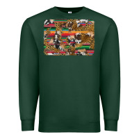 Sports Green western serape cowhide and leopard background Premium Sweatshirt - Artiststas