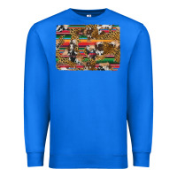 True Royal western serape cowhide and leopard background Premium Sweatshirt - Artiststas