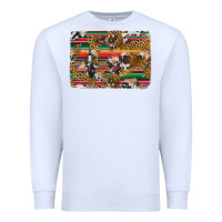 White western serape cowhide and leopard background Premium Sweatshirt - Artiststas