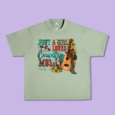Urban Heavy Tee just a girl who loves country music