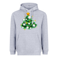 Heather Grey Christmas tree with teeth Heavyweight Hoodie - AdoDesignShop