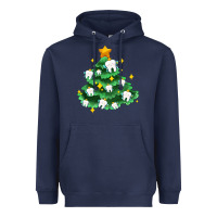 Navy Christmas tree with teeth Heavyweight Hoodie - AdoDesignShop