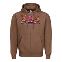 Chestnut valentine's day farm trucks farm animals Zipper Hoodie - FaDigitalArtStudio