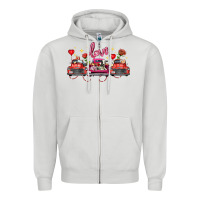 Dove Grey valentine's day farm trucks farm animals Zipper Hoodie - FaDigitalArtStudio