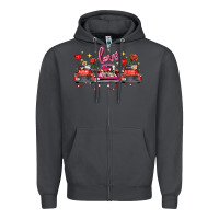 Smoke valentine's day farm trucks farm animals Zipper Hoodie - FaDigitalArtStudio