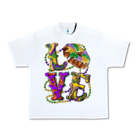 White Mardi Gras Love With King Cake Urban Heavy Tee - RanaPortraitStore