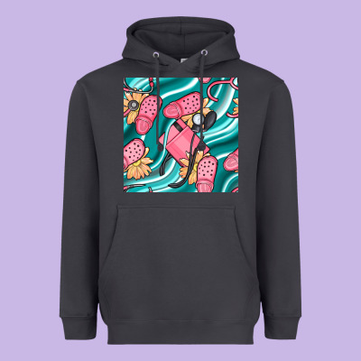 Nurse Slippers Seamless Pattern Heavyweight Hoodie Designed By Bundleandbundleshop