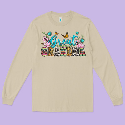 Great Grandma Long Sleeve Tee Designed By Zillion Design Studio