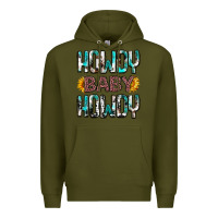Army Green western howdy baby howdy Premium Hoodie - NancyCooperArtShop