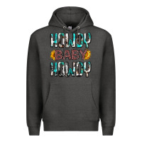 Charcoal Heather western howdy baby howdy Premium Hoodie - NancyCooperArtShop