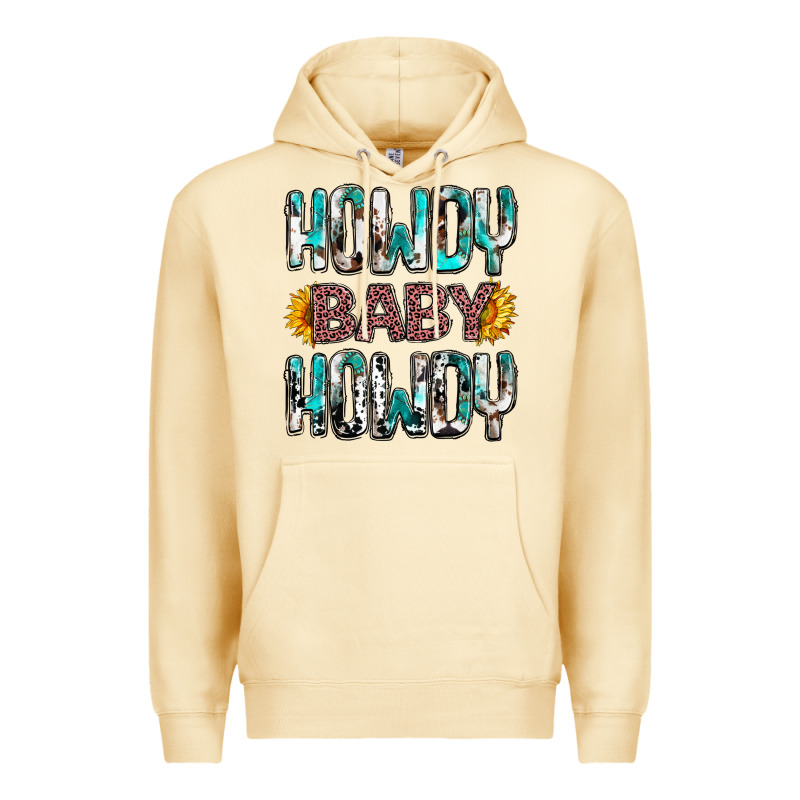 Western Howdy Baby Howdy Premium Hoodie by NancyCooperArtShop | Teevron