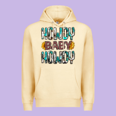 Western Howdy Baby Howdy Premium Hoodie Designed By Nancycooperartshop