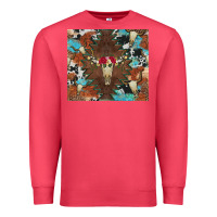 Cardinal western floral bullskull cowhide and leopard Premium Sweatshirt - Artiststas