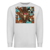 Dove Grey western floral bullskull cowhide and leopard Premium Sweatshirt - Artiststas