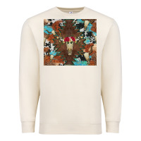 Sandshell western floral bullskull cowhide and leopard Premium Sweatshirt - Artiststas