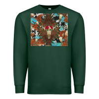 Sports Green western floral bullskull cowhide and leopard Premium Sweatshirt - Artiststas