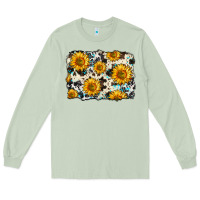 Matcha cowhide sunflower pattern Long Sleeve Tee - Zillion Design Studio