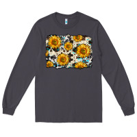 Smoke cowhide sunflower pattern Long Sleeve Tee - Zillion Design Studio