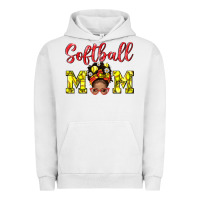 Pigment Lunar Rock Softball Mom And Afro Messy Bun Mom Urban Hoodie - BundleAndBundleShop