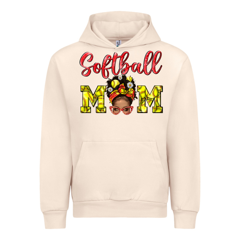 Softball Mom And Afro Messy Bun Mom Urban Hoodie by BundleAndBundleShop | Teevron