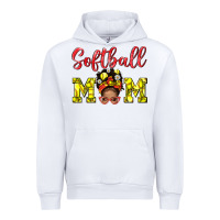 White Softball Mom And Afro Messy Bun Mom Urban Hoodie - BundleAndBundleShop