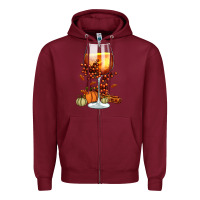 Burgundy Thanksgiving Fall Zipper Hoodie - FaDigitalArtStudio