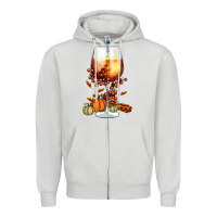Dove Grey Thanksgiving Fall Zipper Hoodie - FaDigitalArtStudio