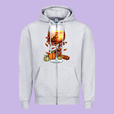 Thanksgiving Fall Zipper Hoodie Designed By Fadigitalartstudio