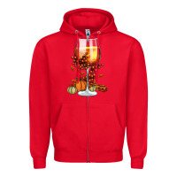 Red Thanksgiving Fall Zipper Hoodie - FaDigitalArtStudio