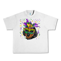 Lunar Rock Mardi Gras Dachshund Puppy with Mask Urban Heavy Tee - RanaPortraitStore