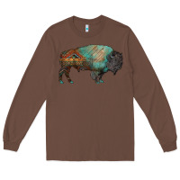 Chestnut aztec bison Long Sleeve Tee - RanaPortraitStore