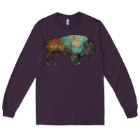Plum aztec bison Long Sleeve Tee - RanaPortraitStore