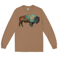 Toasted Coconut aztec bison Long Sleeve Tee - RanaPortraitStore