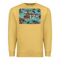 Antique Gold western cowhide and leopard with turquoise background Premium Sweatshirt - Artiststas