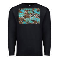 Black western cowhide and leopard with turquoise background Premium Sweatshirt - Artiststas