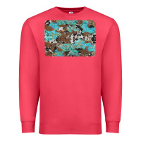 Cardinal western cowhide and leopard with turquoise background Premium Sweatshirt - Artiststas