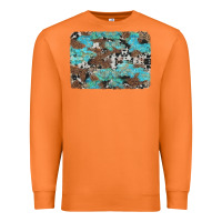 Carrot western cowhide and leopard with turquoise background Premium Sweatshirt - Artiststas