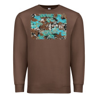 Chestnut western cowhide and leopard with turquoise background Premium Sweatshirt - Artiststas