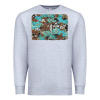 Heather Grey western cowhide and leopard with turquoise background Premium Sweatshirt - Artiststas