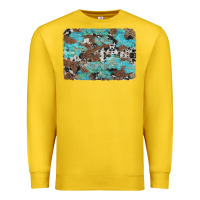 Lemon western cowhide and leopard with turquoise background Premium Sweatshirt - Artiststas
