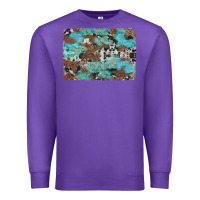 Purple western cowhide and leopard with turquoise background Premium Sweatshirt - Artiststas