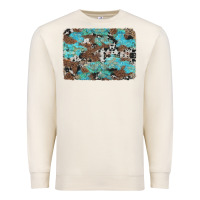 Sandshell western cowhide and leopard with turquoise background Premium Sweatshirt - Artiststas