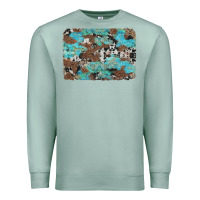 Seafoam western cowhide and leopard with turquoise background Premium Sweatshirt - Artiststas