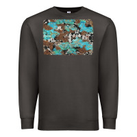Smoke western cowhide and leopard with turquoise background Premium Sweatshirt - Artiststas