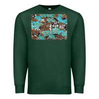 Sports Green western cowhide and leopard with turquoise background Premium Sweatshirt - Artiststas