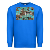 True Royal western cowhide and leopard with turquoise background Premium Sweatshirt - Artiststas