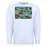 White western cowhide and leopard with turquoise background Premium Sweatshirt - Artiststas