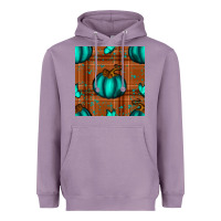 Lavender turquoise pumpkin plaid seamless pattern Heavyweight Hoodie - BundleAndBundleShop